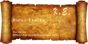 Kurcz Etelka névjegykártya