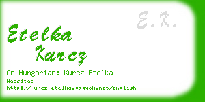 etelka kurcz business card